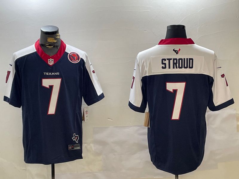 Men Houston Texans #7 Stroud Blue 2024 Nike Limited NFL Jersey style 2->kansas city royals->MLB Jersey